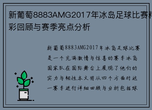 新葡萄8883AMG2017年冰岛足球比赛精彩回顾与赛季亮点分析