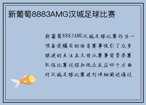 新葡萄8883AMG汉城足球比赛