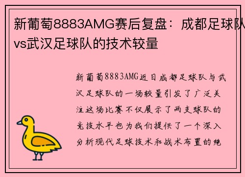 新葡萄8883AMG赛后复盘：成都足球队vs武汉足球队的技术较量