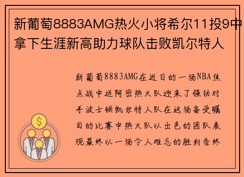 新葡萄8883AMG热火小将希尔11投9中拿下生涯新高助力球队击败凯尔特人